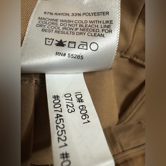 Express Tan High-Waisted Button-Up Pants - Picture 4 of 7